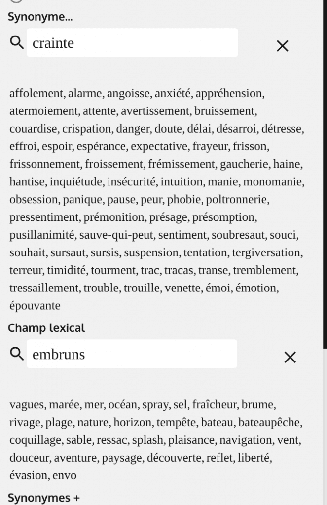 Fonctionnalités dispo sur WriteControl