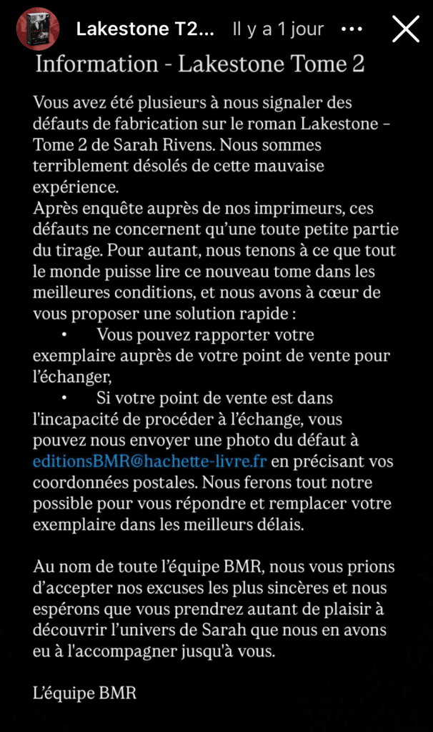 prise de parole de BMR sur Lakestone